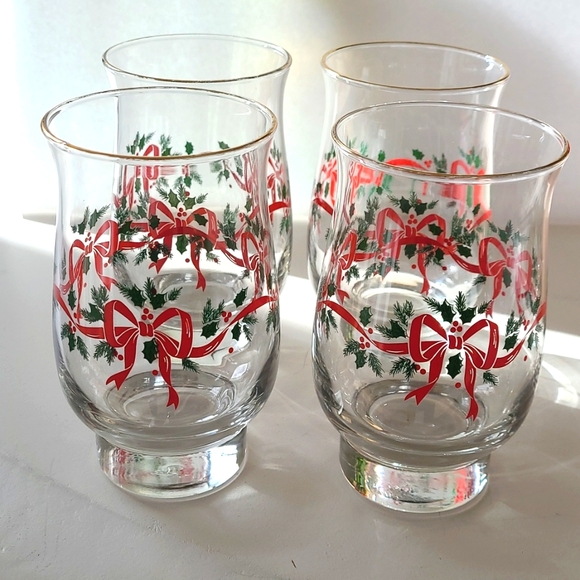 Libbey Dining Vintage Libbey Christmas Glasses Poshmark